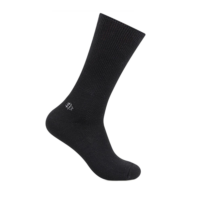 Bonjour Men Black Solid Calf Length Socks