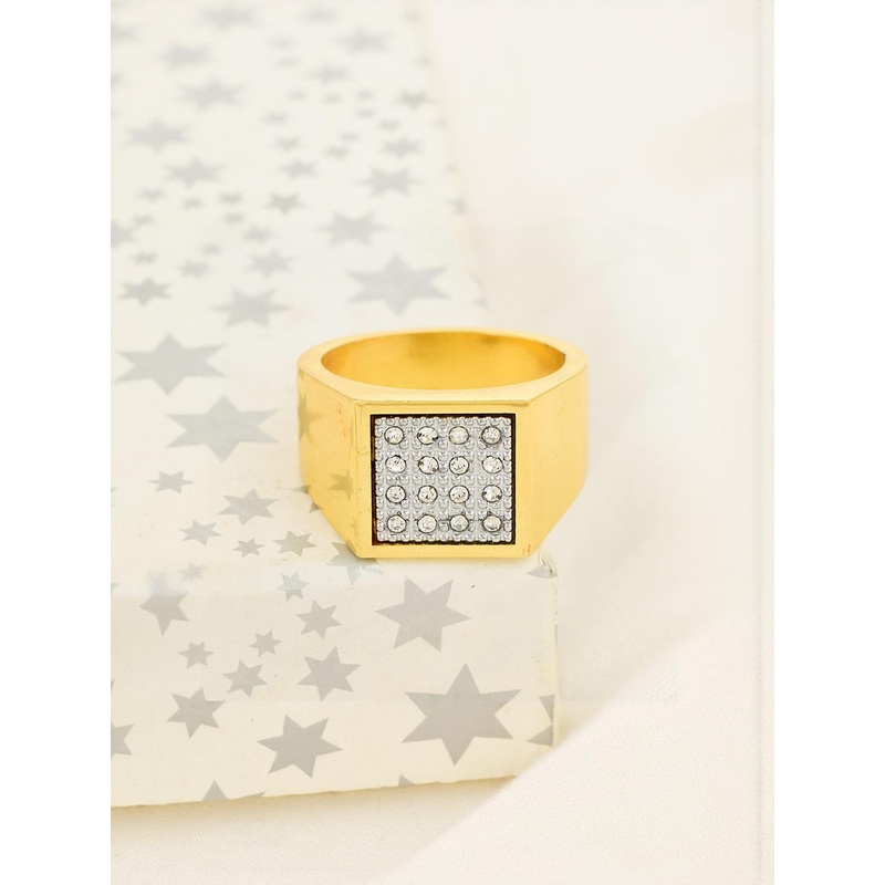 Brass Goldplated CZ Fingerring Men wedding jewellery