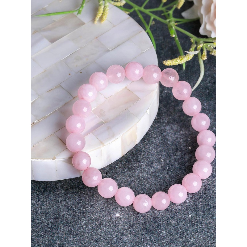 craftNyou Unisex Rose Quartz Bracelet