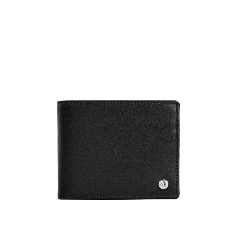Eske Men Black Textured Leather Two Fold Wallet