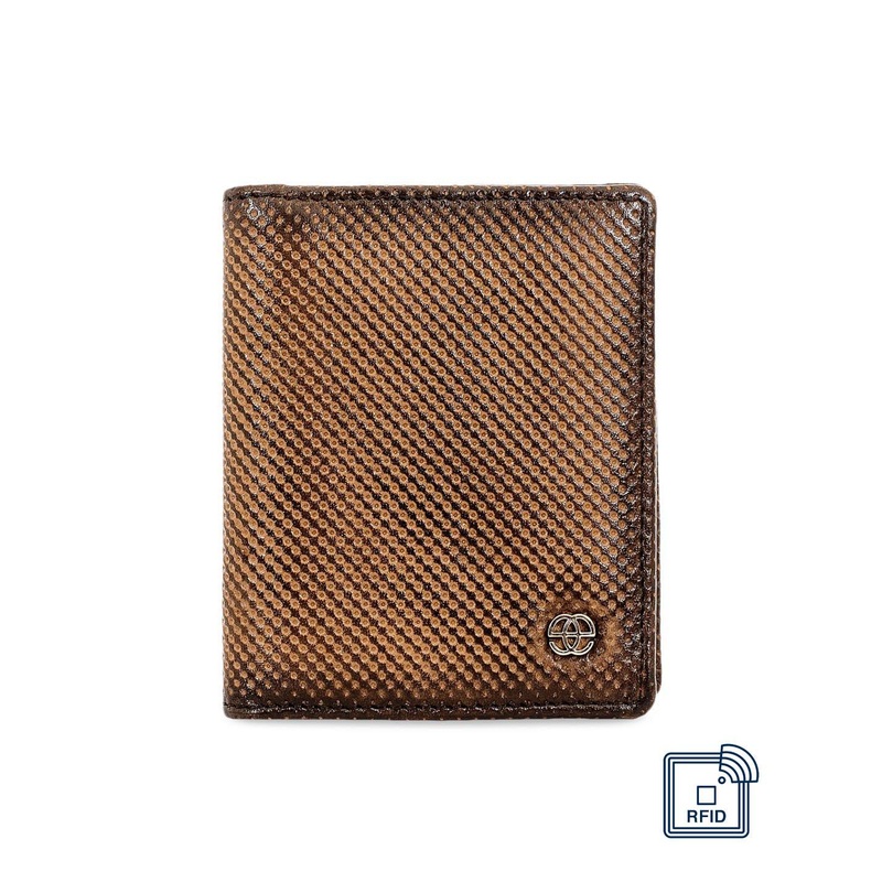 Eske Men Brown Textured Leather Card Holder