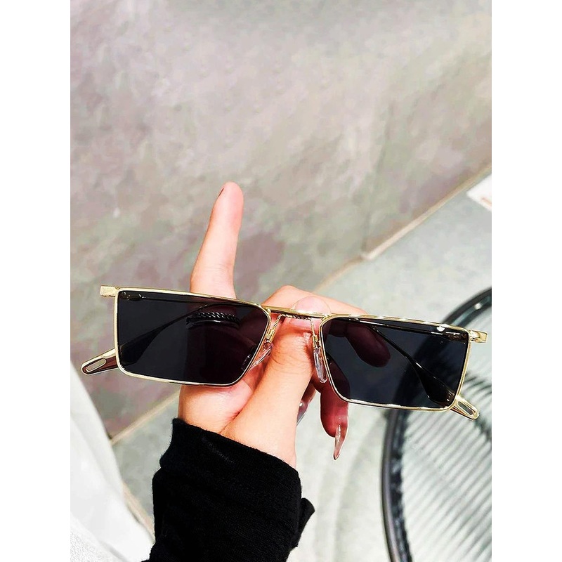 Eyedens Unisex Black Lens & Gold-Toned Square Sunglasses with