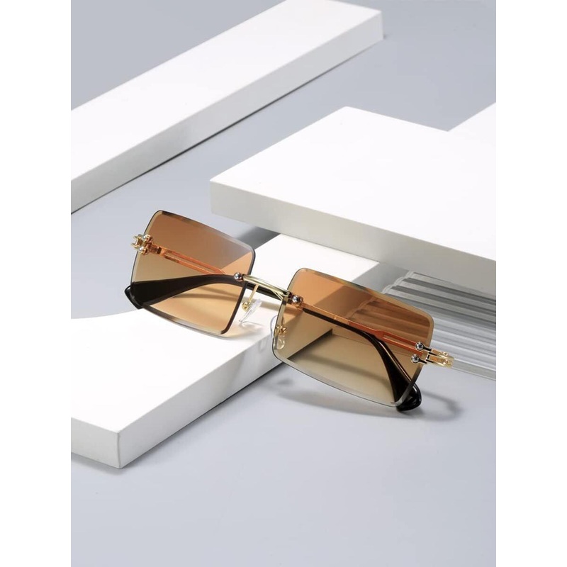Eyedens Unisex Gold-Toned Square Sunglasses With UV Protected Lens