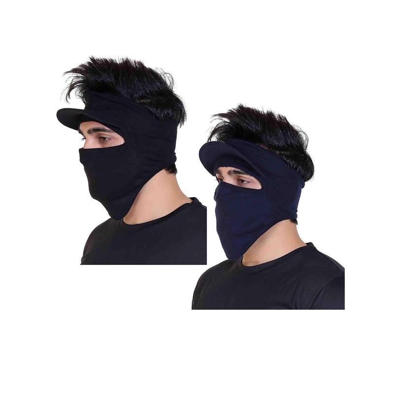 Gajraj Pack Of 2 Cotton Full Face Masks With Visor