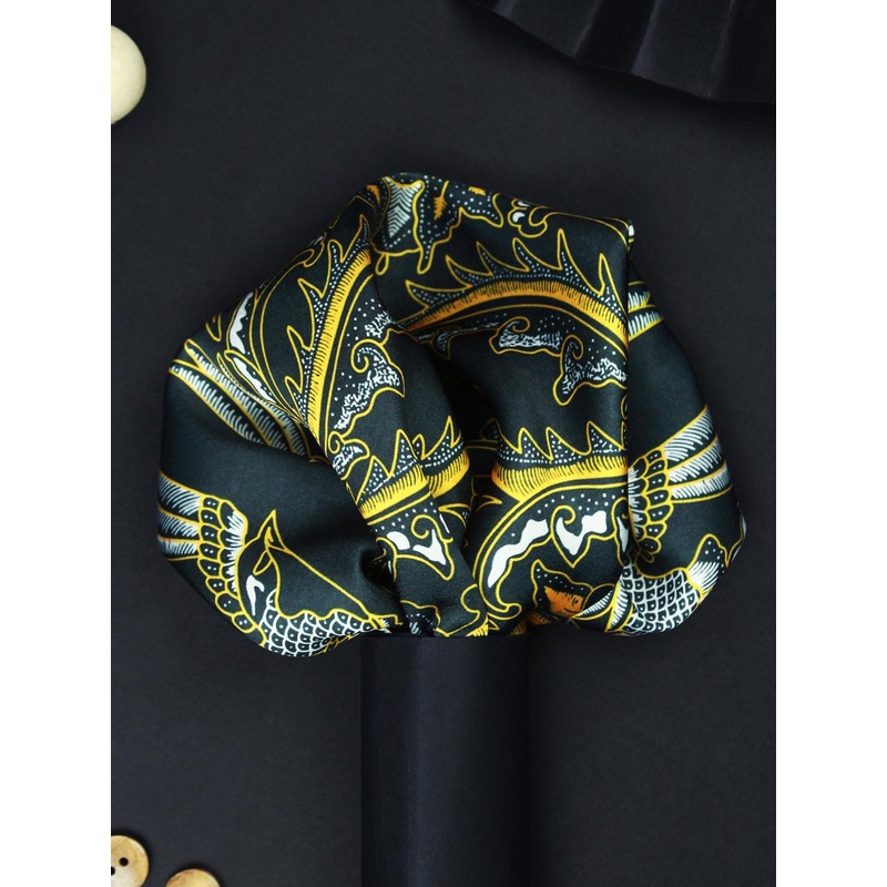 House of Pataudi Golden Garuda Printed Pocket Squares