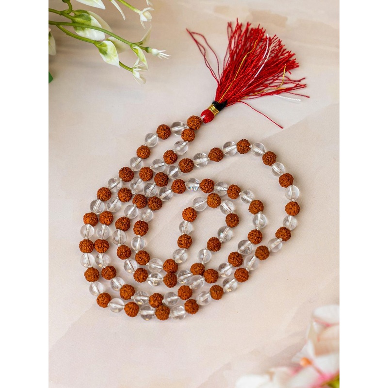 Japam Sphatik and Rudraksha Mala – 108+1 Beads