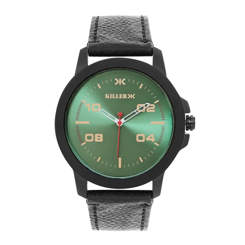 Killer Men Brass Printed Dial & Leather Straps Analogue Watch KL25-3B