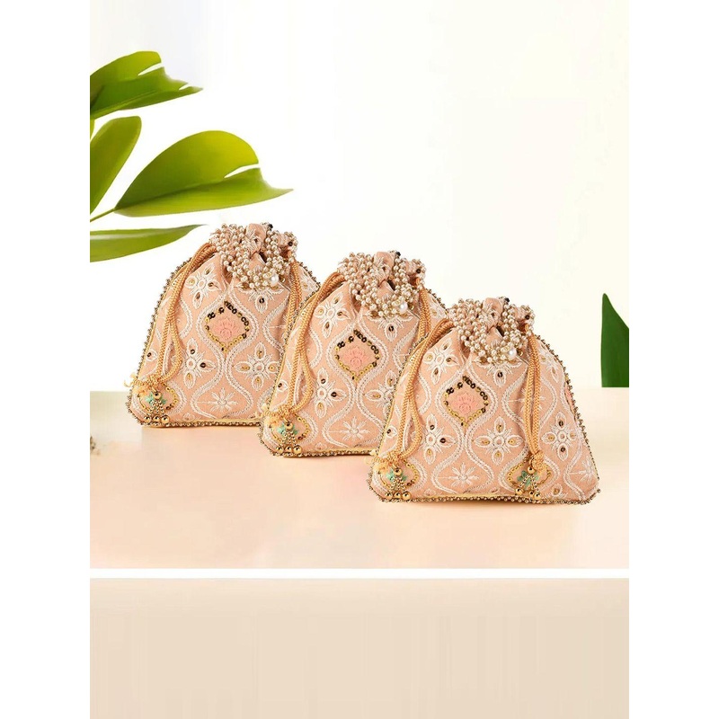 Kuber Industries Set Of 2 Embroidered Potli Clutches