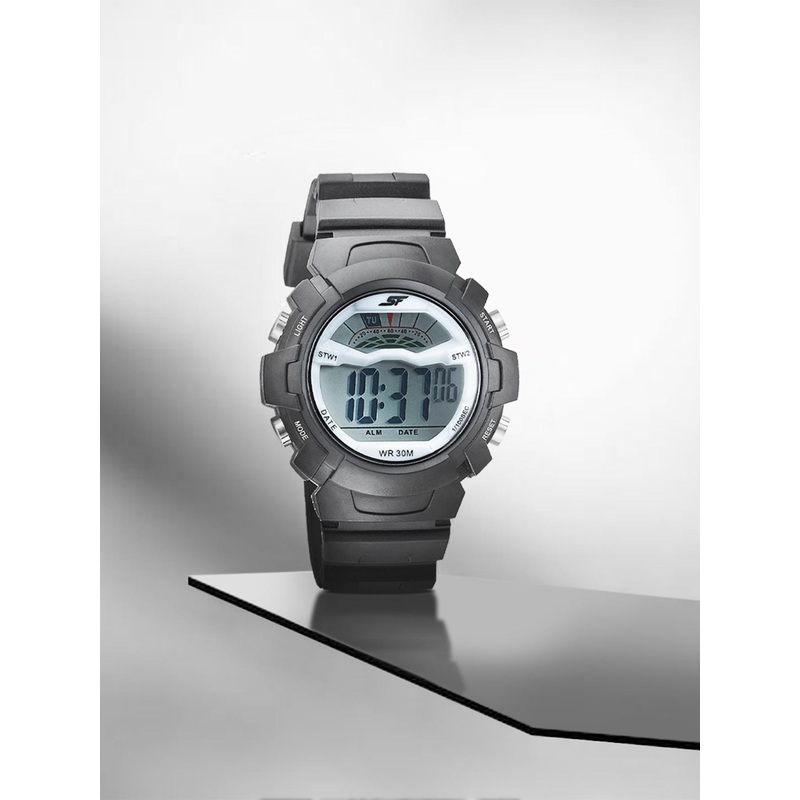 Sonata Men White & Black Digital Watch 77109PP01