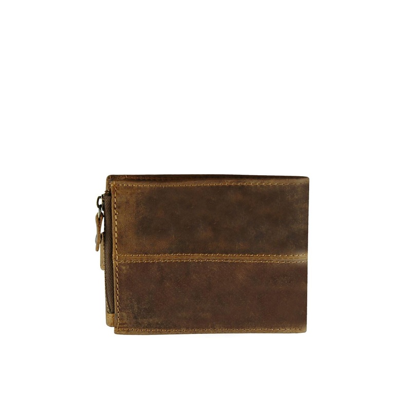 Style SHOES Unisex Brown Leather Two Fold Wallet