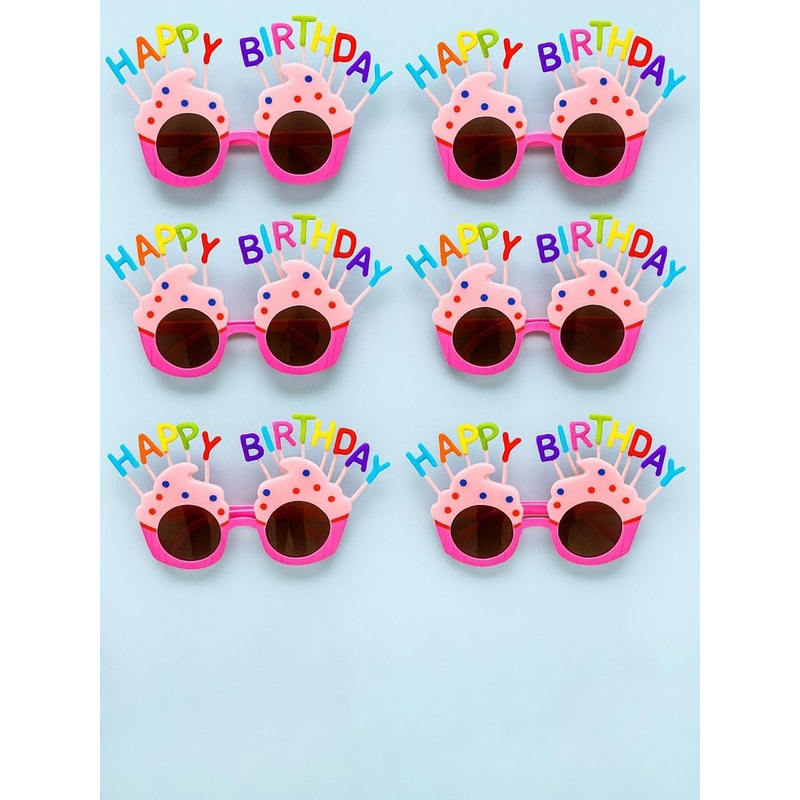 We3 Unisex Set Of 6 Full Rim Other Sunglasses with Regular Lens HBD goggles-Pink-PK6