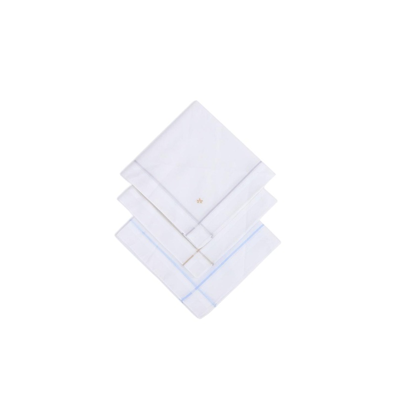 Arrow Men Pack Of 3 Brand Logo Solid Pure Cotton Handkerchiefs