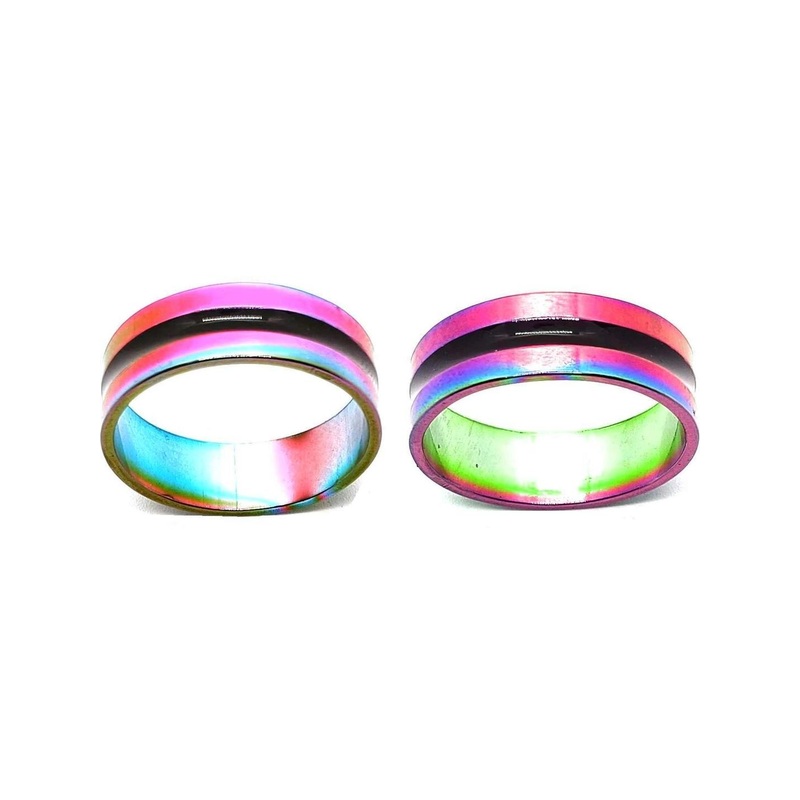 Dynamic Retail Global Set of 2 Rings for Men & Women, Multicolor-Multicolor Alloy Ring ()