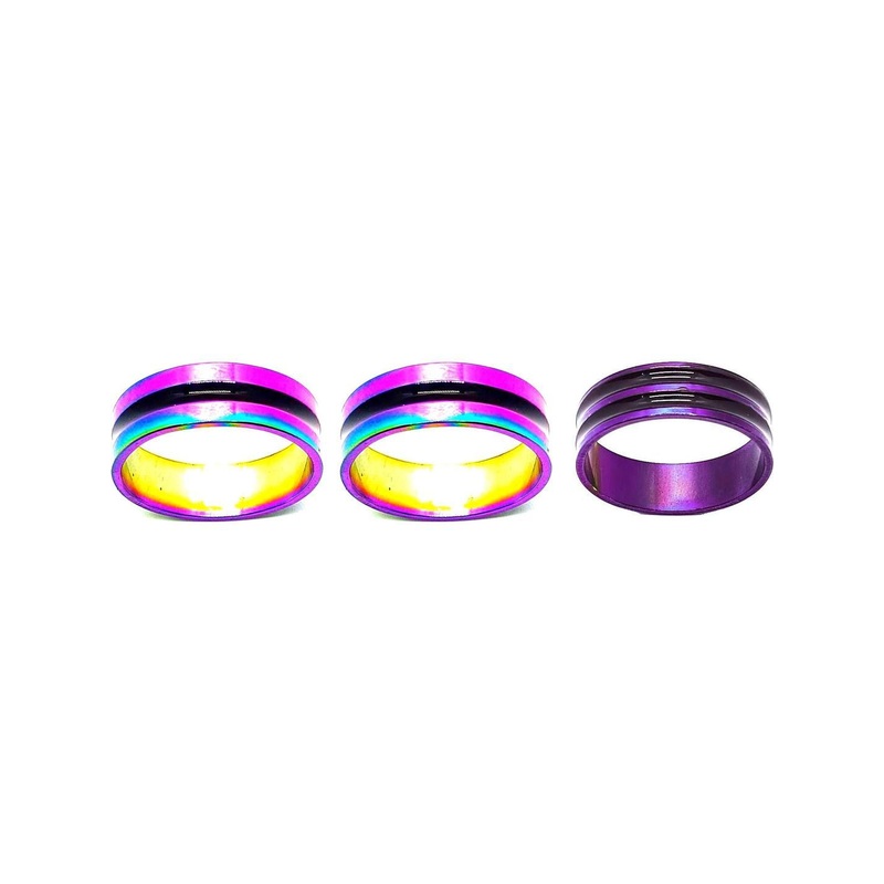 Dynamic Retail Global Set of 3 Rings for Men & Women, Multicolor-Purple Alloy Ring ()