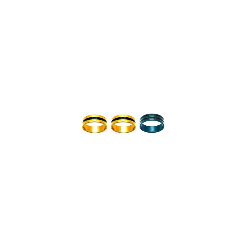 Dynamic Retail Global Set of 3 Rings for Men & Women, Yellow-Green Alloy Ring ()