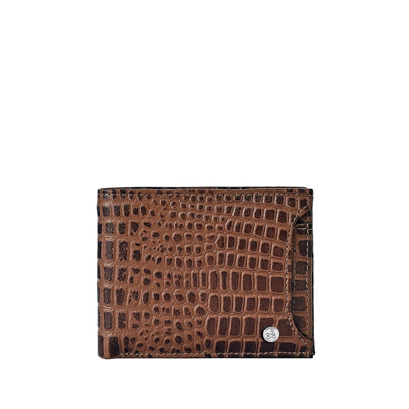 Eske Men Abstract Textured RFID Leather Two Fold Wallet