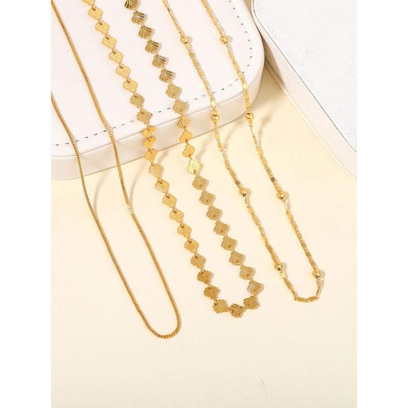 Estele Unisex Set Of 3 Gold-Plated Chains