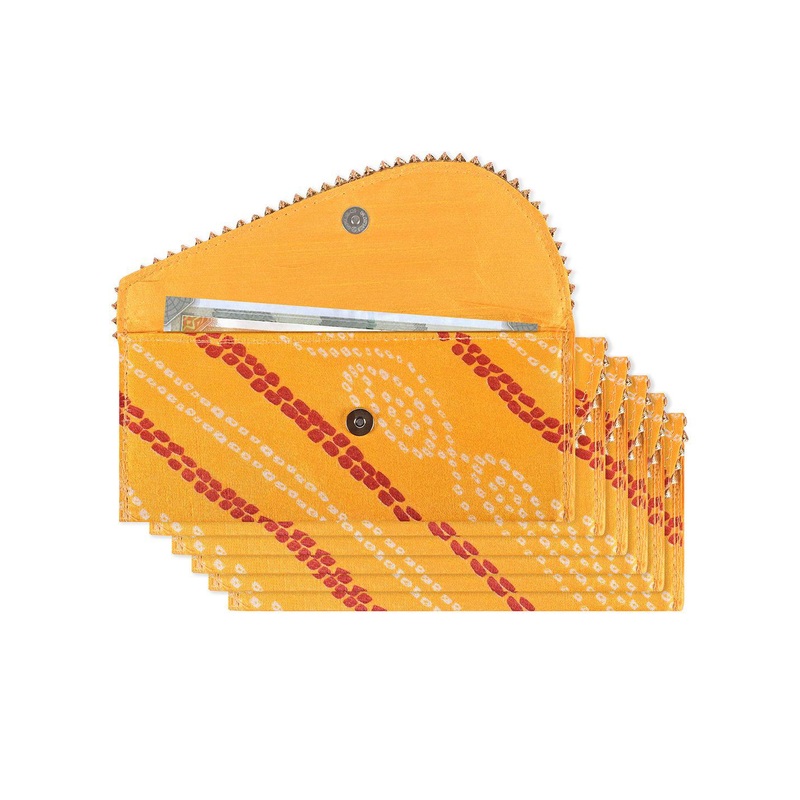 Kuber Industries Set Of 6 Floral Printed Envelopes For Gifting Money With Button