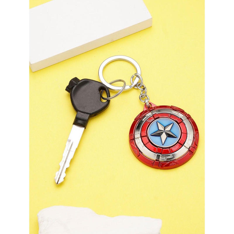 Shine N Sober Captain America Rotating Sheild Keychain