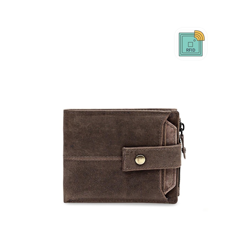 Teakwood Leathers Men Brown Textured Two Fold Wallet