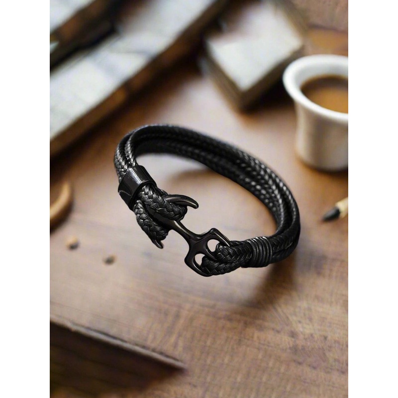 The Roadster Lifestyle Co Men Leather Wraparound Bracelet