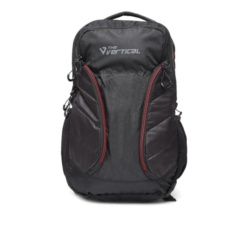 THe VerTicaL Unisex Black Water-Resistant Patterned Laptop Backpack