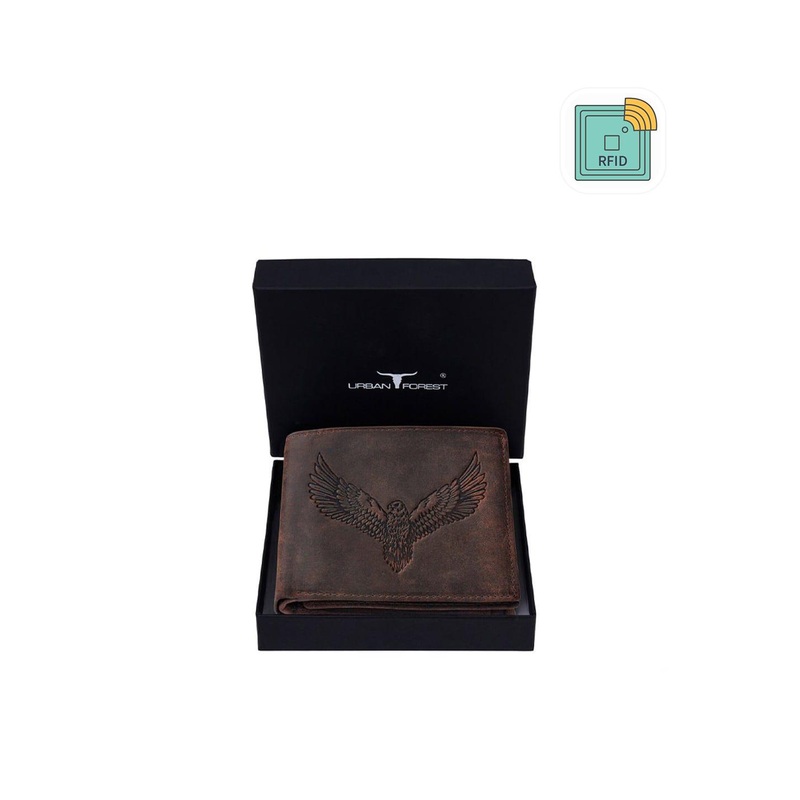 URBAN FOREST Men Brown Leather Two Fold Wallet