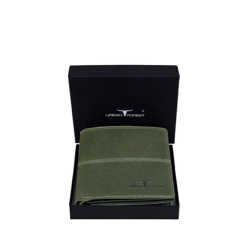 URBAN FOREST Men Textured Leather Two Fold Wallet