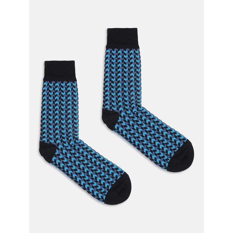 Blackberrys Men Pack Of 2 Patterned Cotton Calf-Length Socks
