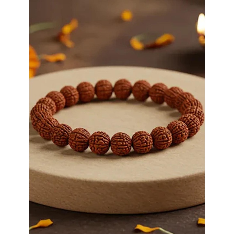 craftNyou Unisex 5 Mukhi Rudraksha Bracelet