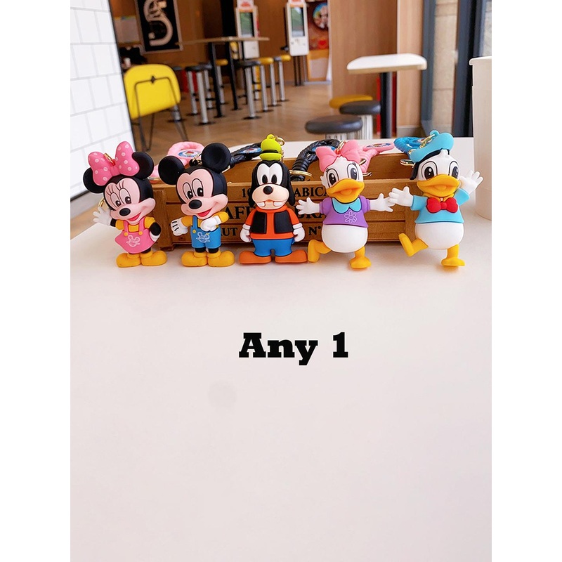 Flenzy Cute Mickey Minnie Keychain With Wide Belt