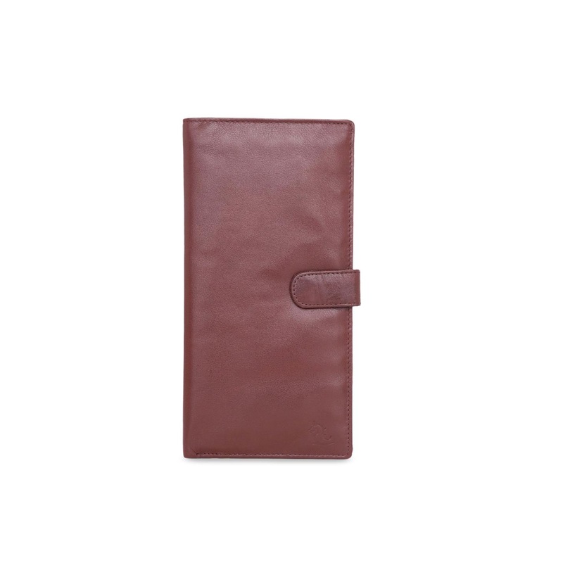 Kara Unisex Tan Solid Two Fold Leather Wallet