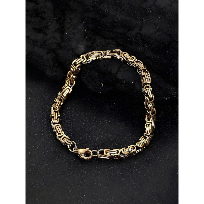 KARISHMA KREATIONS Unisex Gold Plated Stainless Steel Link Bracelet