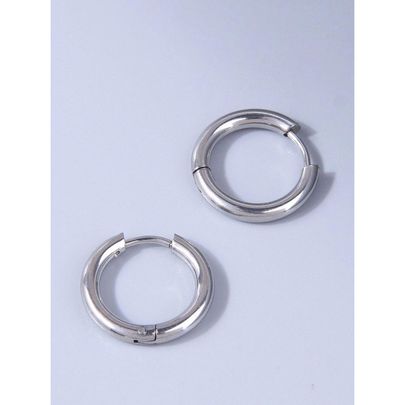 KRENOZ Men Stainless Steel Classic Hoop Earrings