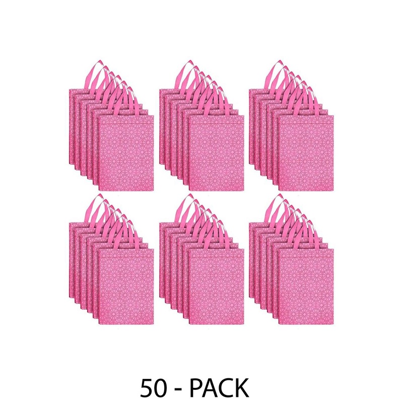 Kuber Industries Set Of 50 Floral Printed Shopper Tote Bag