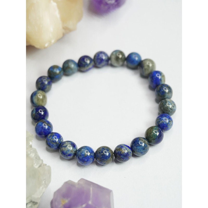 Love Rocks Unisex Lapis Lazuli Beaded Elasticated Bracelet