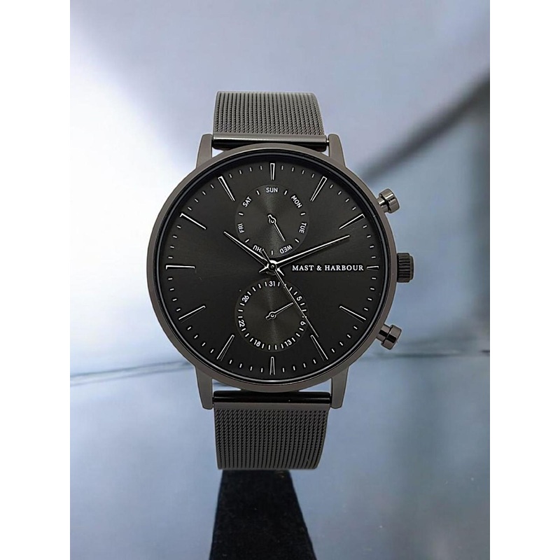 Mast & Harbour Men Brass Dial & Stainless Steel Straps Analogue Watch MPMHI-004-GUN