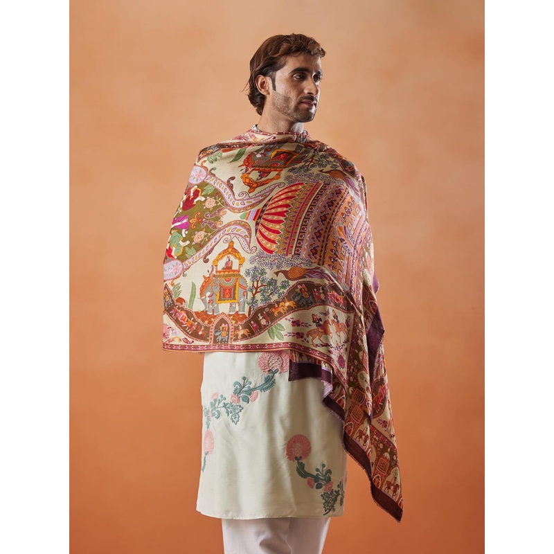 Pashmoda Men Ethnic Motifs Printed Stole