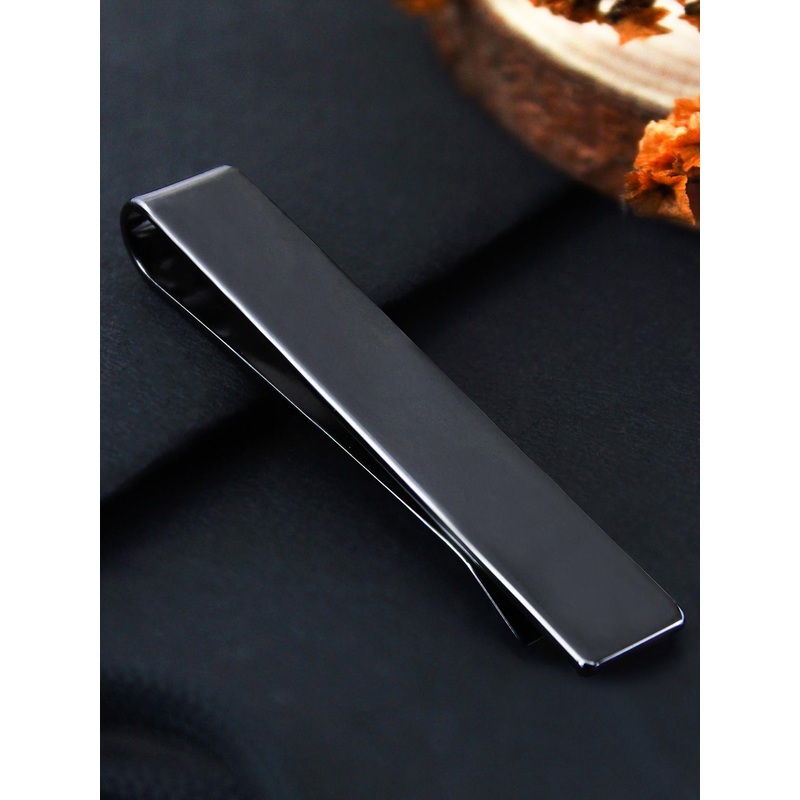 PELUCHE Unisex Grey Solid Slim Tie Pin