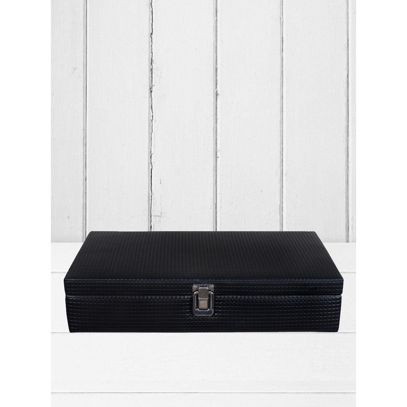 ZENWOOD Black And Beige 12 Slots Watch Organiser Box