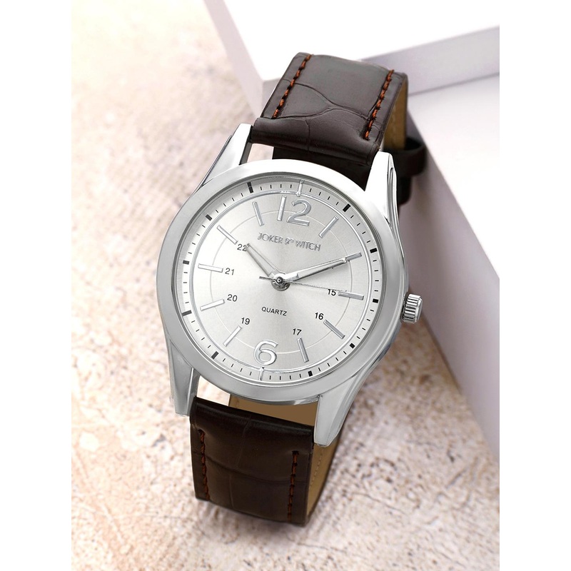 JOKER & WITCH Men Dial & Leather Bracelet Style Straps Analogue Watch AMWW859