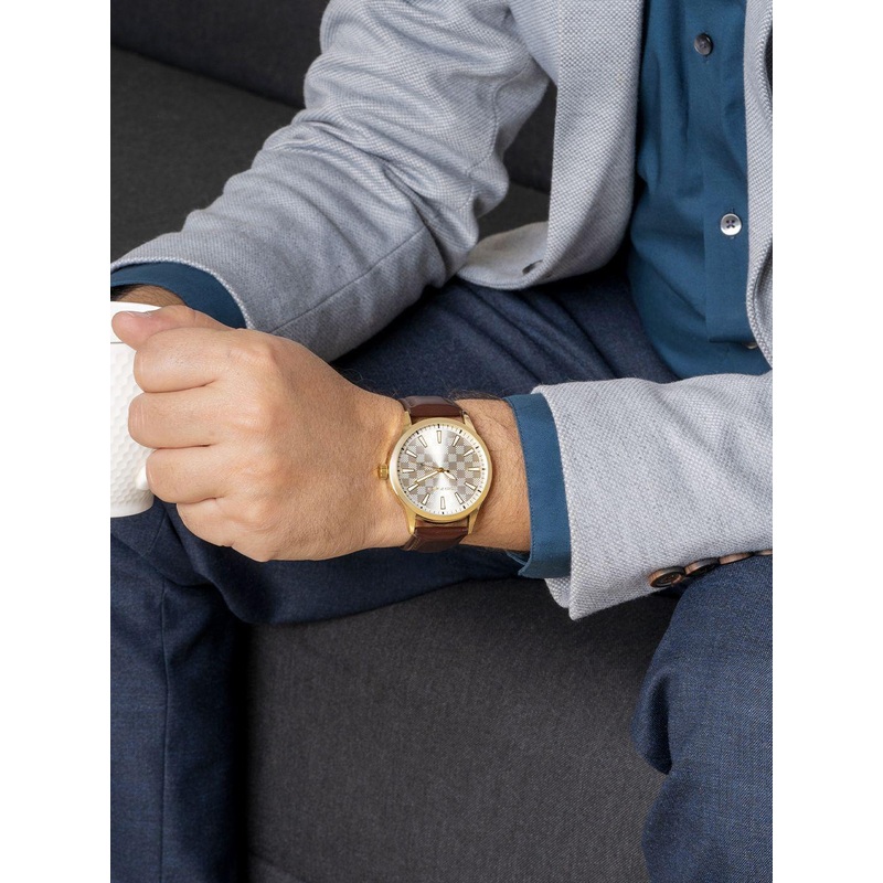 JOKER & WITCH Men Dial & Leather Textured Straps Analogue Watch AMWW857