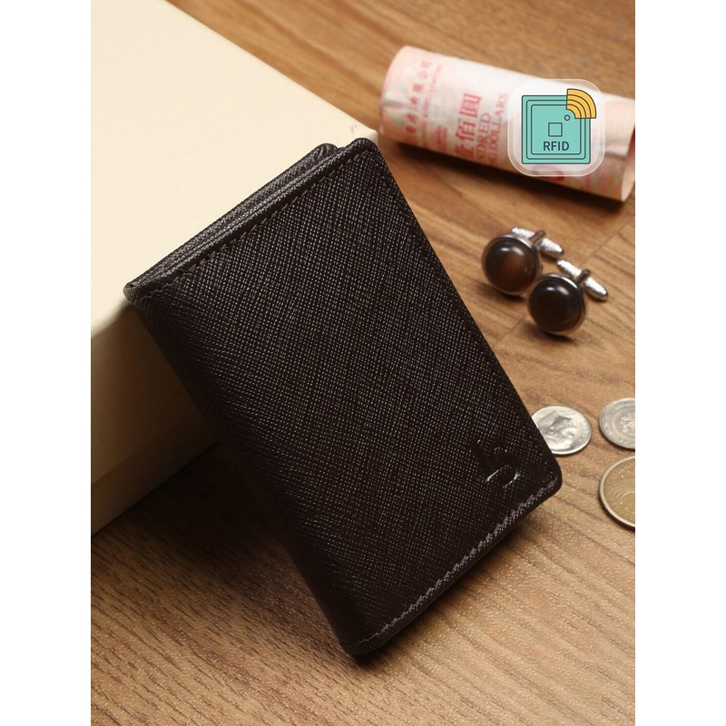 LOUIS STITCH Men Saffiano Leather Brown Bifold Wallet