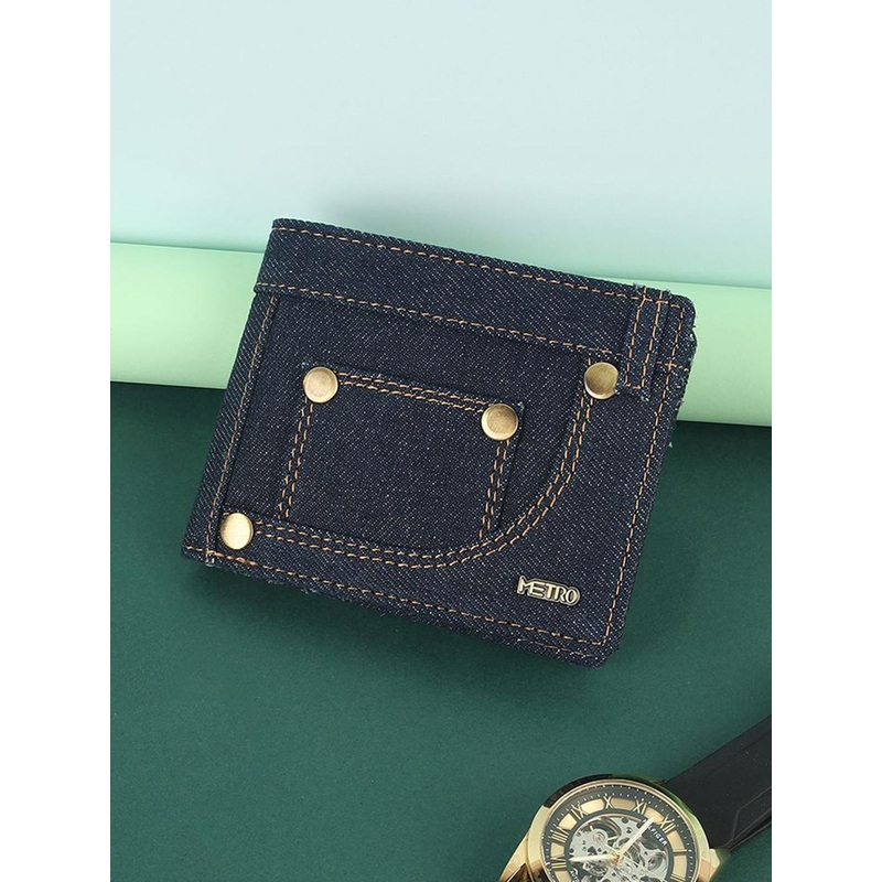 Metro Men Blue Two Fold Wallet
