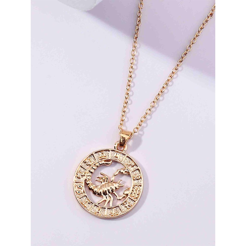 Pinapes Gold-Plated Circle Star Sign Scorpio Necklace