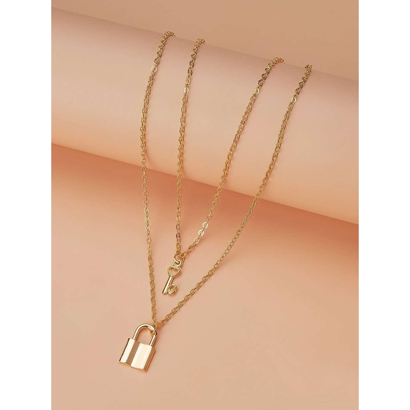 Pinapes Set Of 2 Gold-Plated Couples Necklace