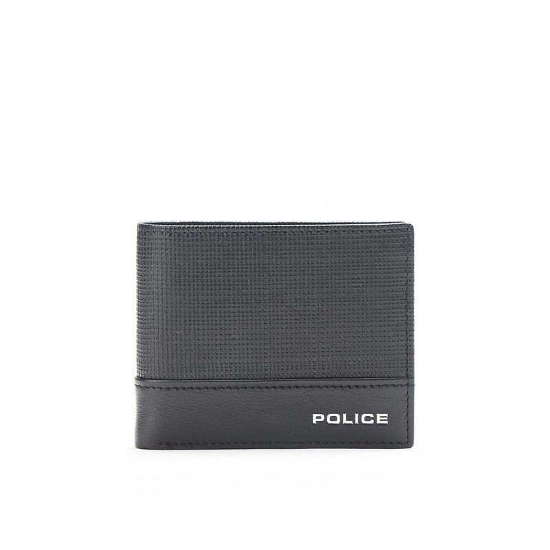 Police Men Textured Leather Two Fold Wallet