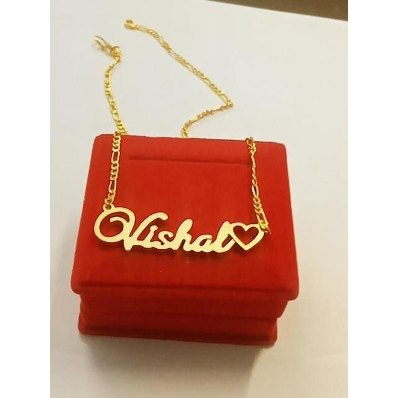 SR Export Gold-Plated Vishal Name Pendant Necklace