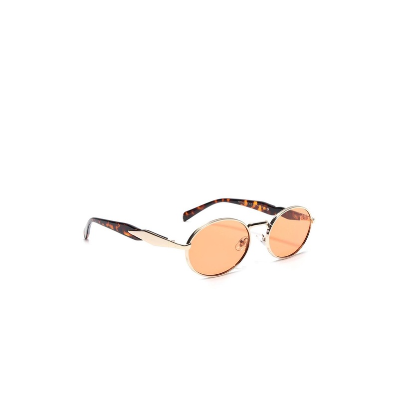Voyage Oval Sunglasses for Men & Women (Orange Lens| Golden Frame – MG6890)