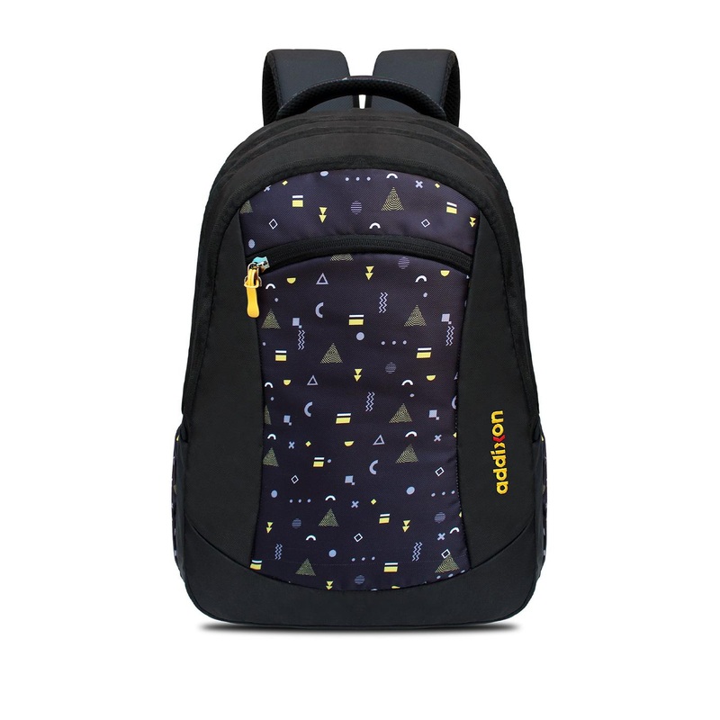 Addixon Unisex Geometric Printed duraBase Backpack with Compression Straps